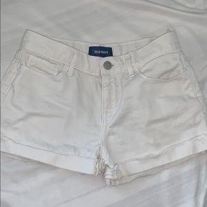 old navy white jean shorts size: girls 14